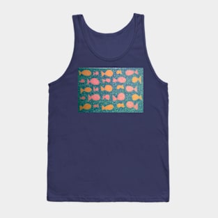 School of Fish Watercolor Pattern Tank Top